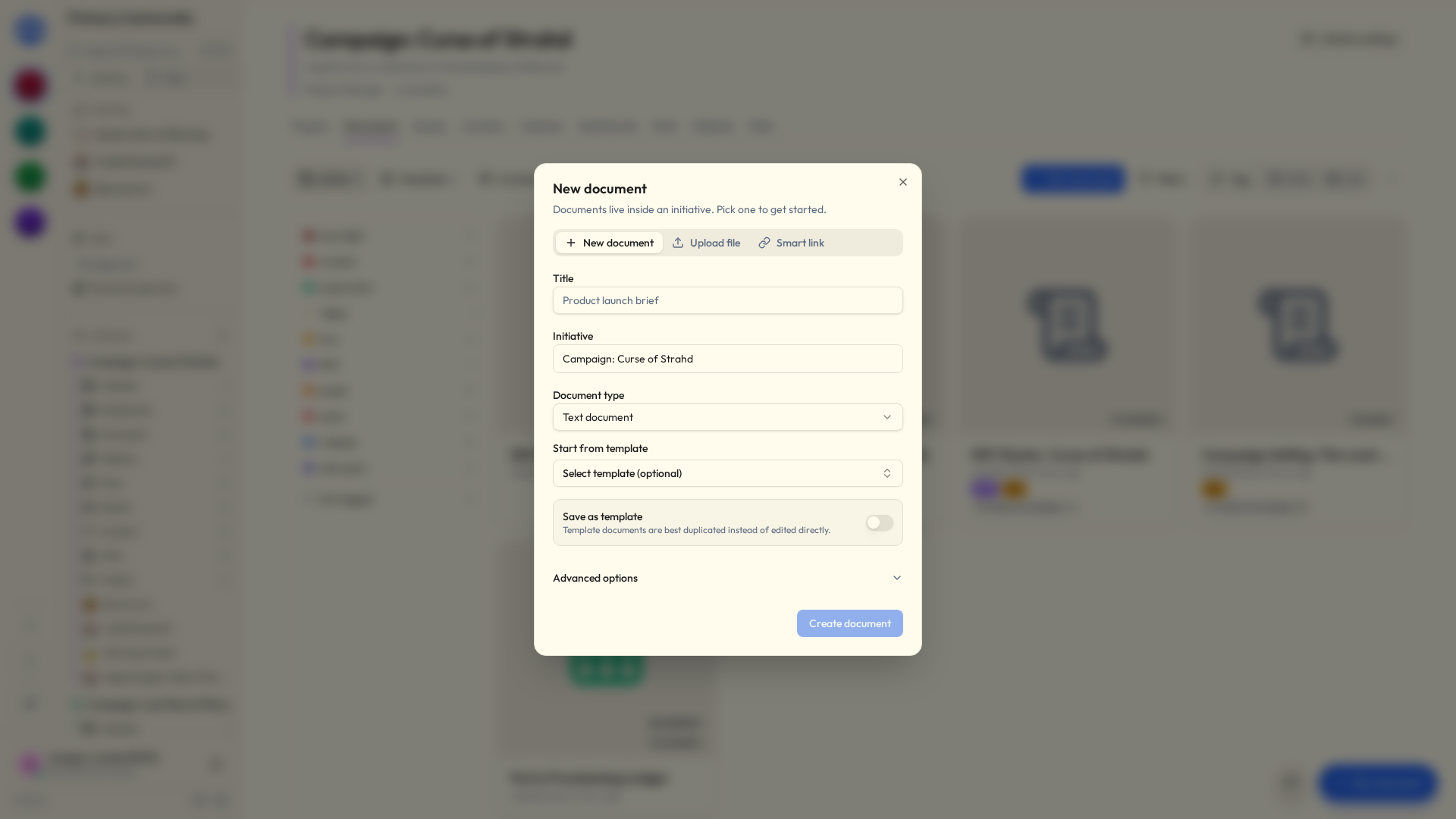 Creating a file