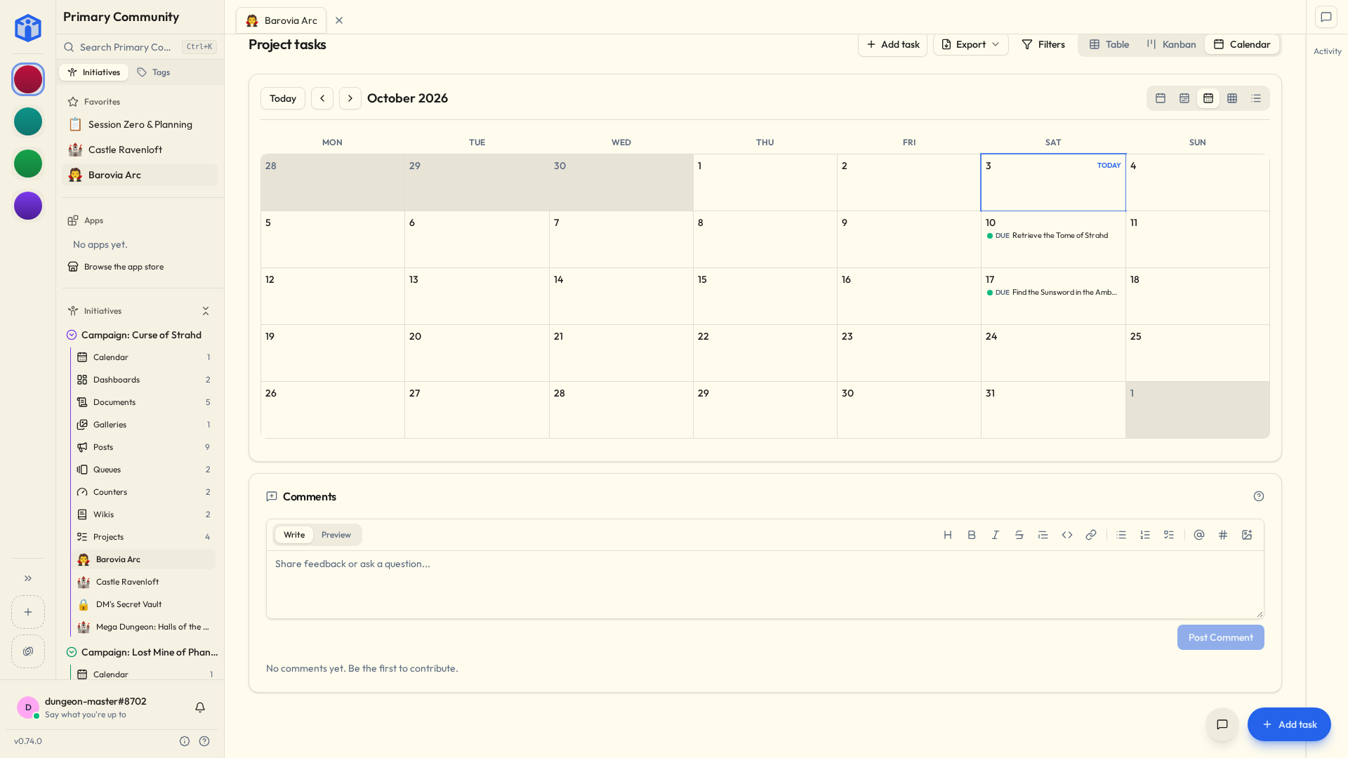 Switching between task views